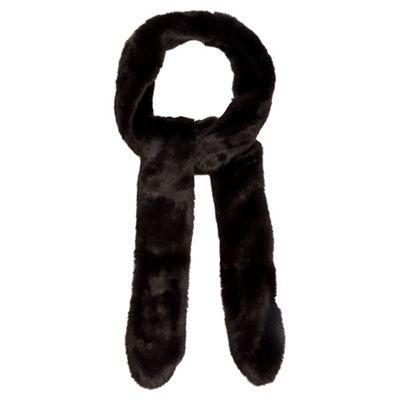 Black faux fur scarf